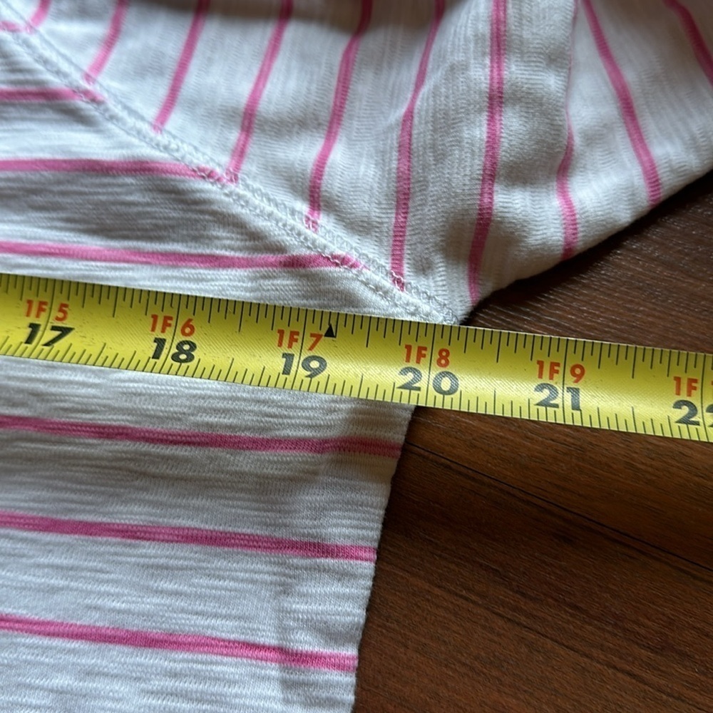 Southern Tide Oversized Hooded Shirt Women Size Small, White with Pink Stripes - Picture 8 of 11